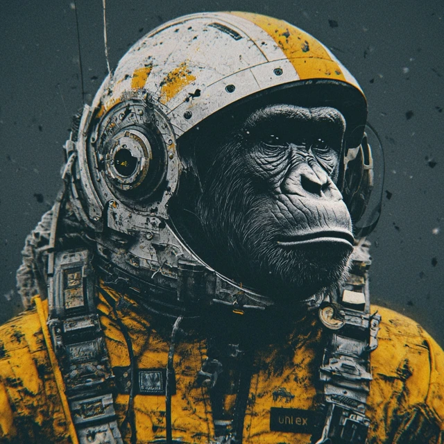 Astronaut Cowboy Ape A Stoic Portrait
