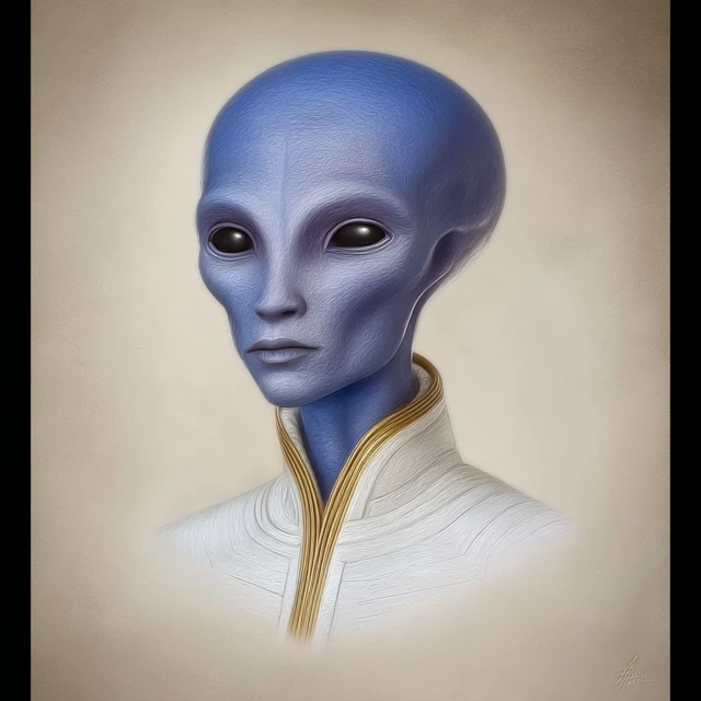Arcturian Leader Portrait Painting