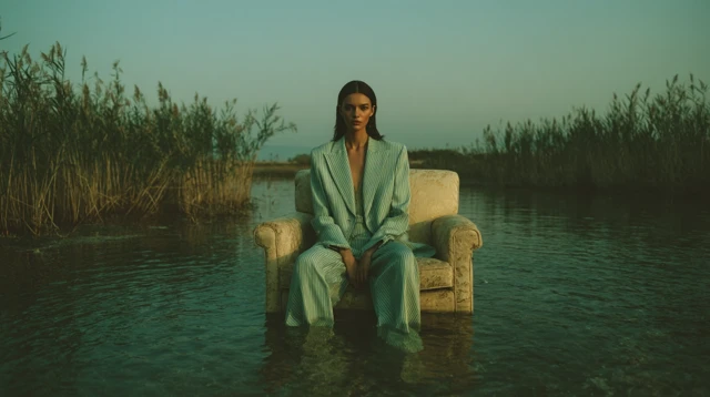 Fashion Portrait Woman in Water