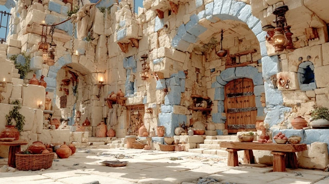 Ancient Egyptian Prison Chamber 3D Pixar Style