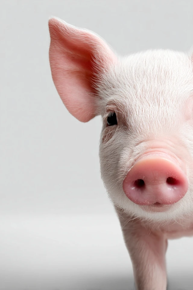 Pig Advertisement Concept Design Photo with Light Background