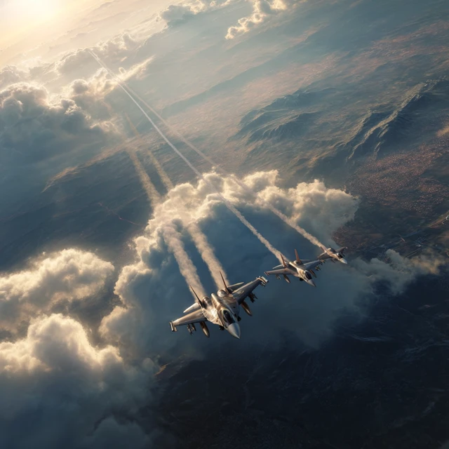 Fighter Jets Above Earth Ultra Realistic 3D