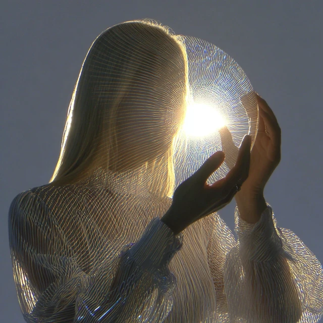 Dreamy Portrait of a Woman Holding Orb of Light