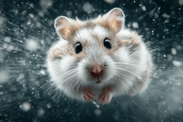 Hamster in Space: Adorable Creature Flying