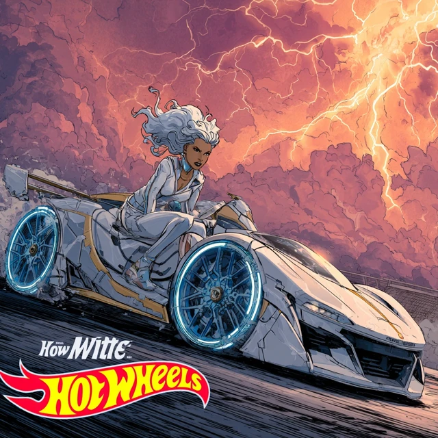 Storm XMen Hot Wheels Car Comic Art