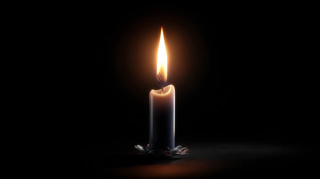 Burning Candle Dramatic Lighting Atmospheric