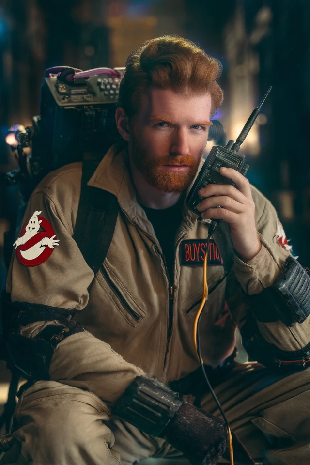 Ghostbuster in 1984 Uniform with Proton Pack