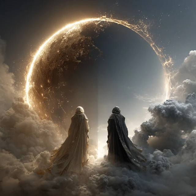 Celestial Beings Facing a Cosmic Rift