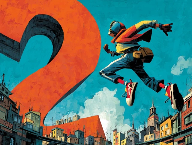 Break Dancer and Number Two Comic Book Illustration