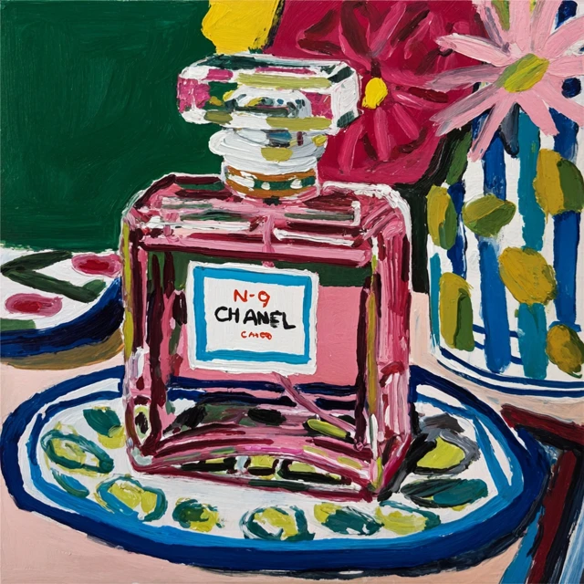 Chanel No19 Perfume Bottle Art Illustration