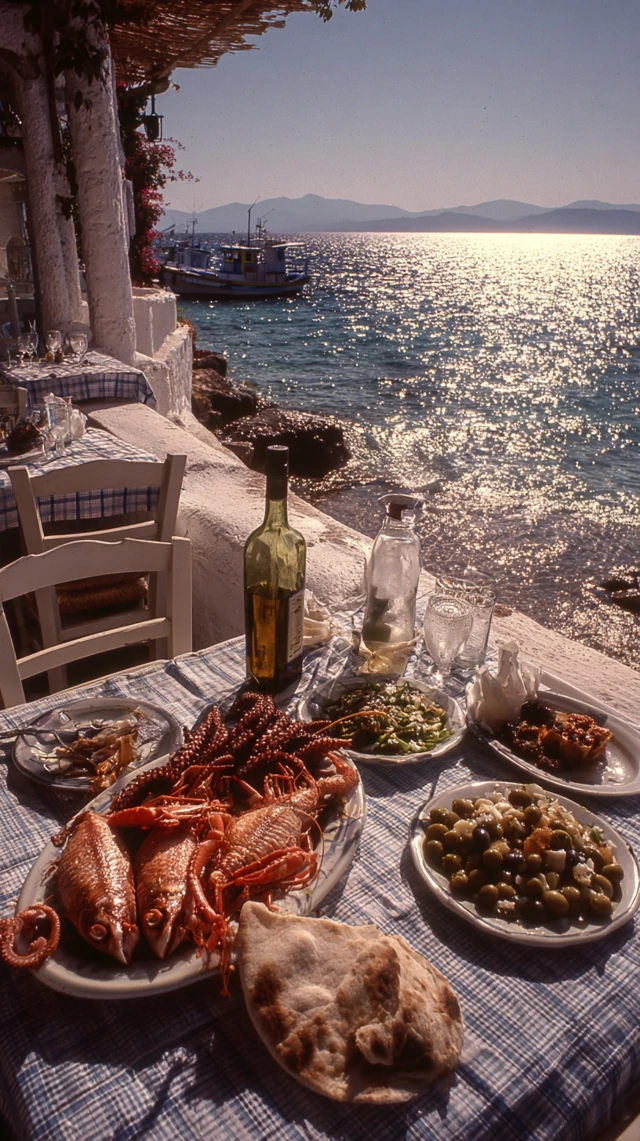Rhodes Greece Seaside Dining Retro Summer Vibes