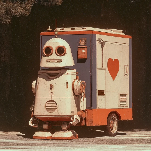 Retro Robot Doctor of Love Vintage Style