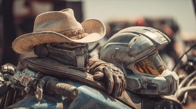 Cyberpunk Cowboy Master Chief Motorcycle
