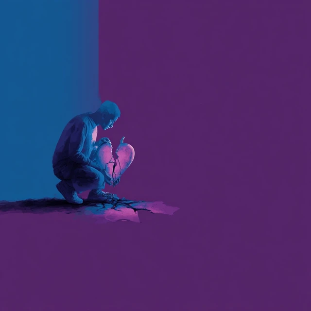 Man Preserving a Glass Heart Minimalist Art