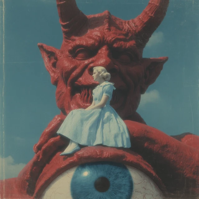 Demon and Woman Vintage Photography