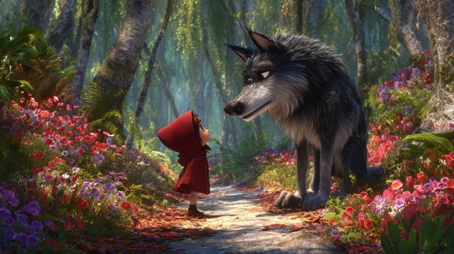 Little Red Riding Hood and the Wolf in 3D
