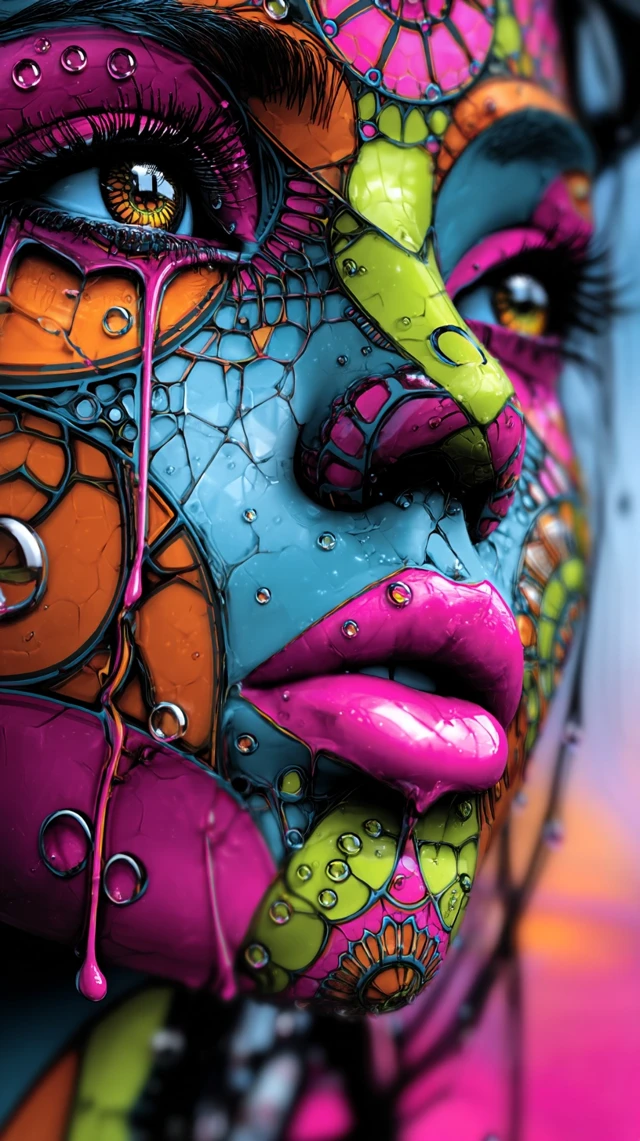 Psychedelic Alien Goddess Surreal Portrait Art