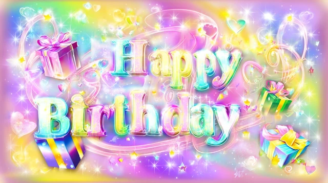 Happy Birthday Design Sparkles Rainbow Gifts