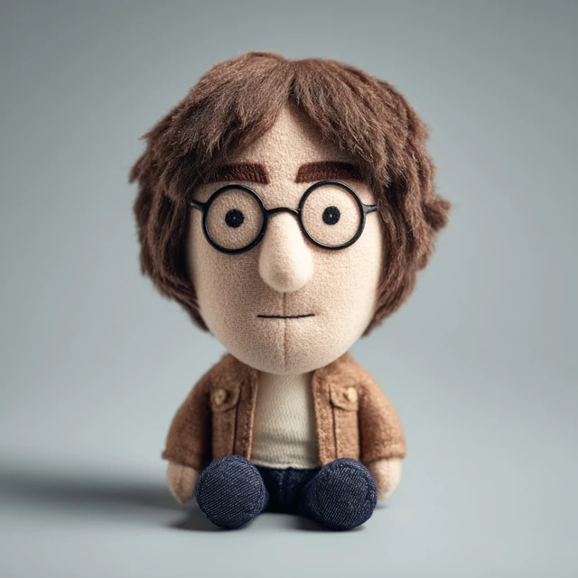 John Lennon Plush Toy Adorable Front View