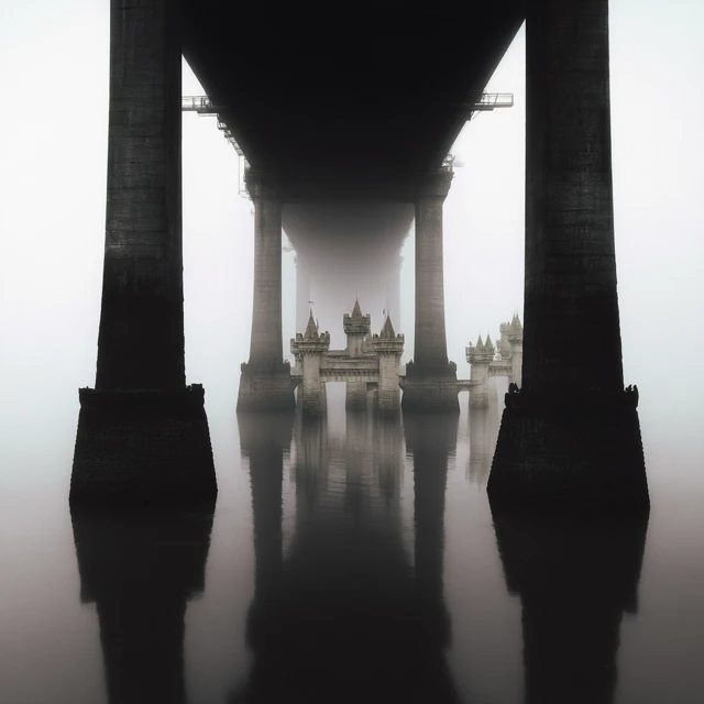 The Sentinels Black and White Bridge Photography