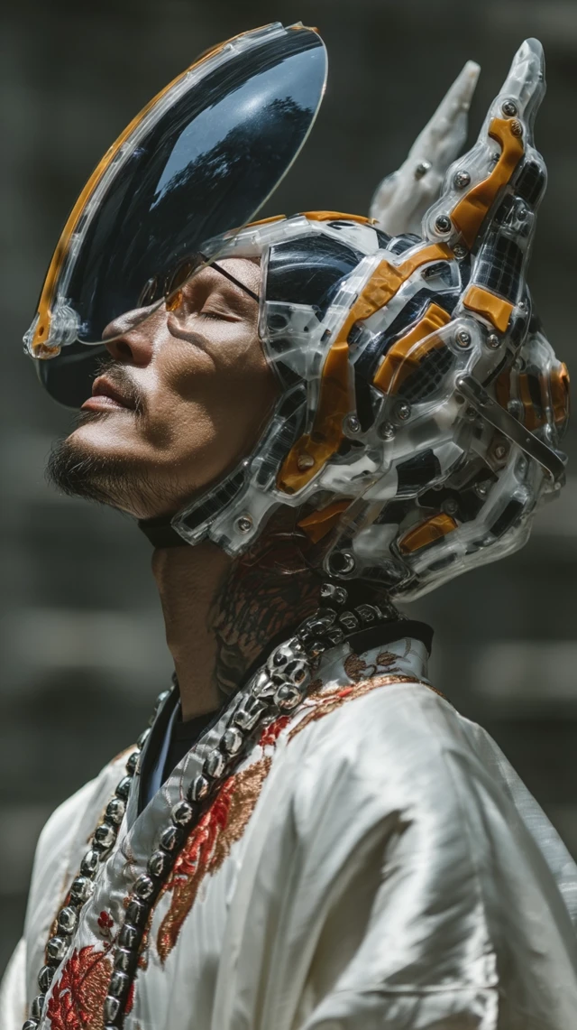 Cyberpunk Portrait: Futuristic Mask Design