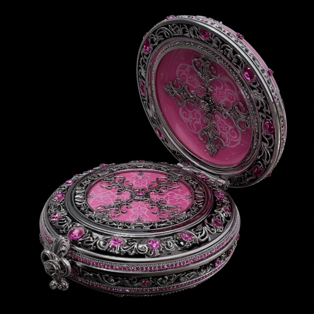 Jewelry Compact Pink and Black