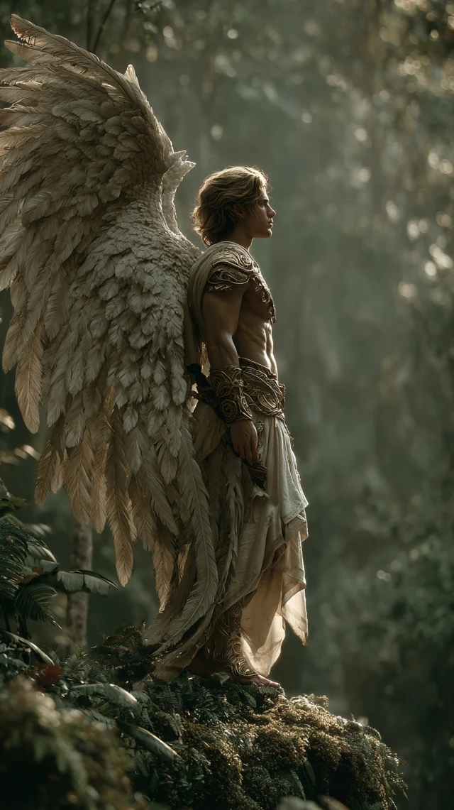 Archangel in the Forest Divine Illustration
