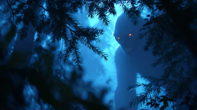Scary Shadow Monster Stalking Forest Campers