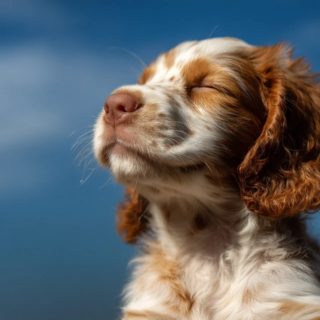 Puppy Enjoying the Sun Relaxed and Peaceful