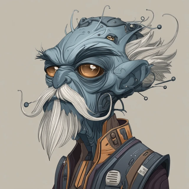 Alien Gnome Researcher SciFi Fantasy Illustration