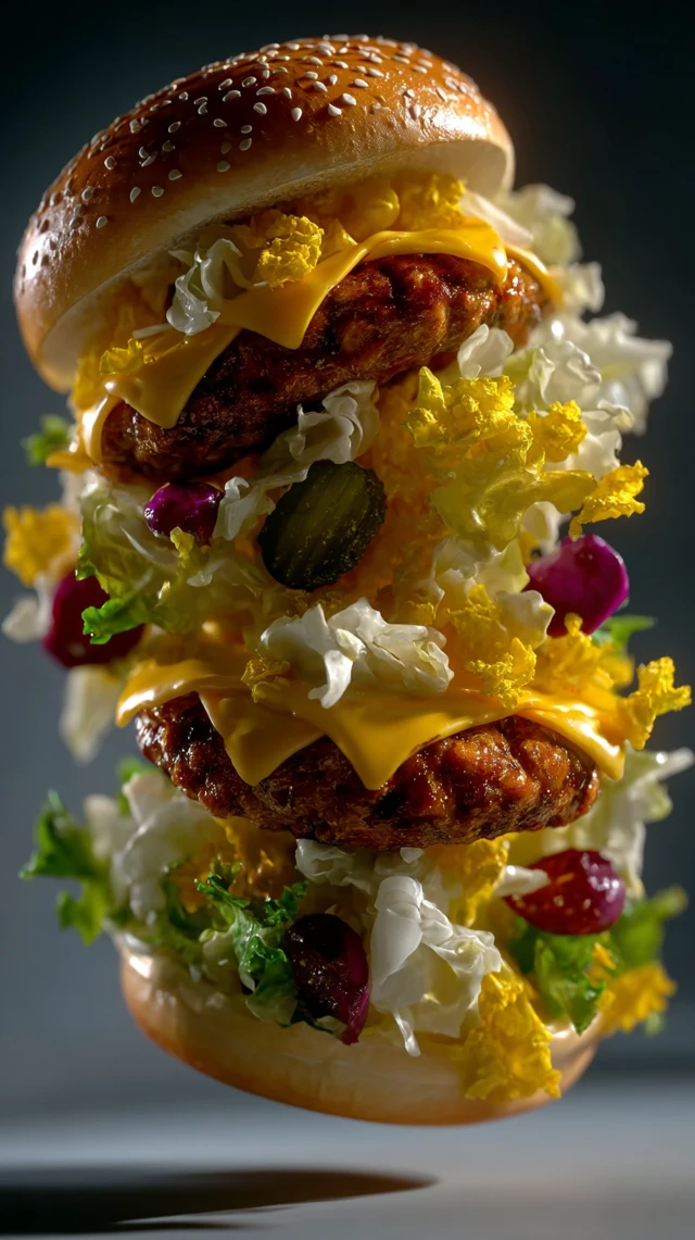 Juicy Burger with Dynamic Perspective