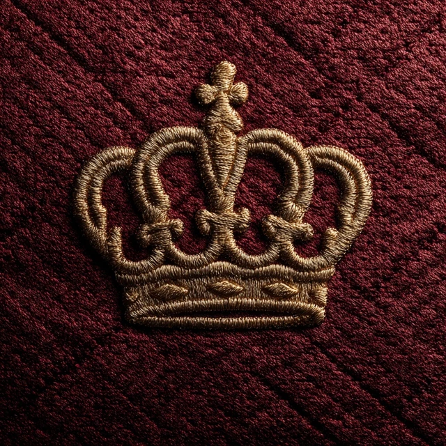 Velvet Texture with Gold Crown