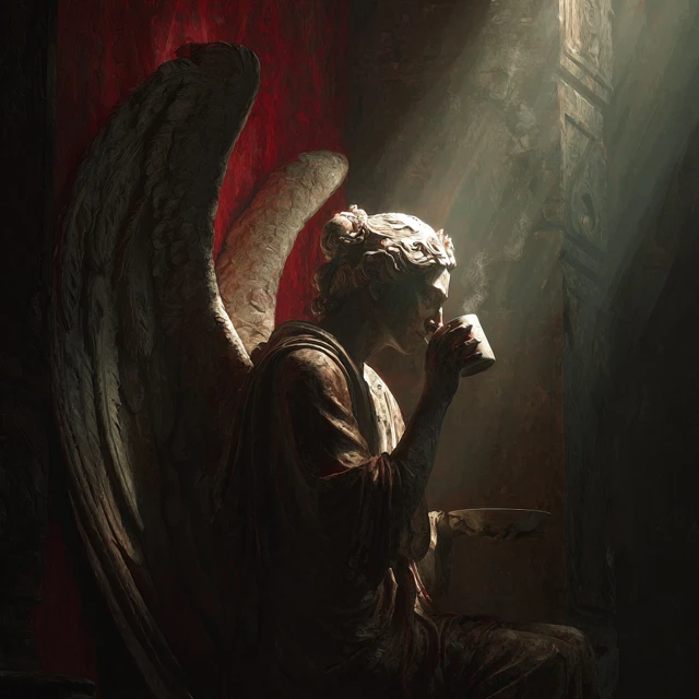 Guardian Angel Religious Art Fortitude Light Leak