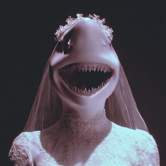 Shark Bride Surreal and Spooky Wedding Portrait