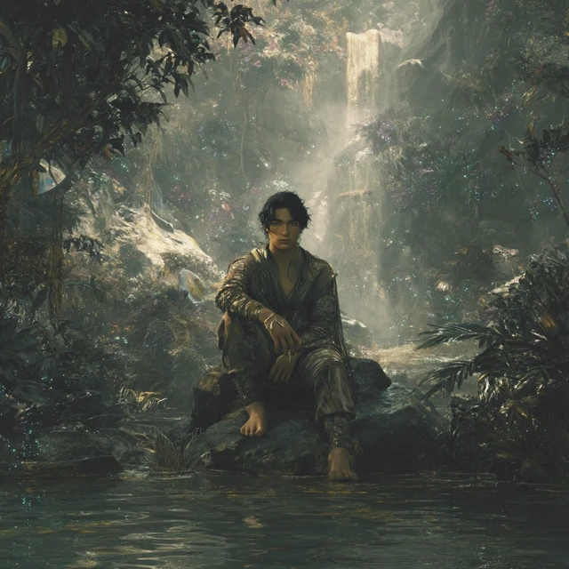 Alien Rainforest Young Man Concept Art