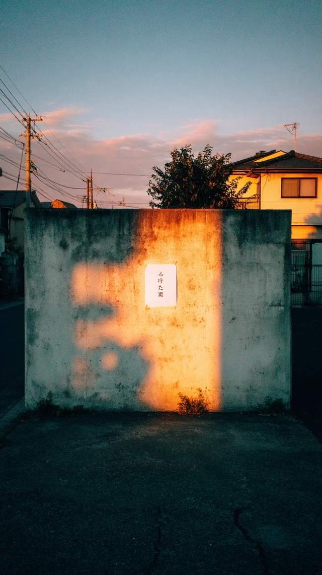 Japanese Street Scene Sunset Note Wall