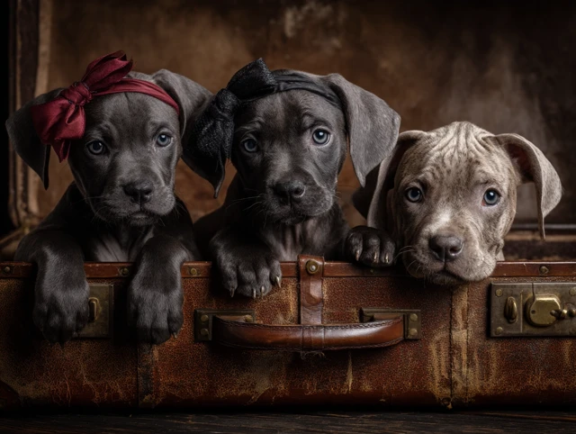 Puppies in Suitcase Adorable Dog Picture