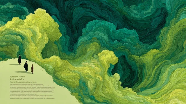 Abstract Green Artwork Nature and Human