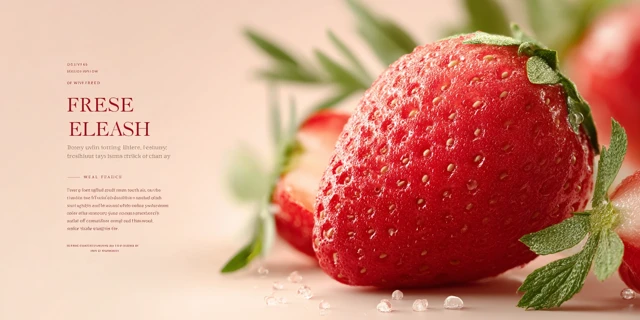 Fresh Strawberry Extreme Close Up Food Photography