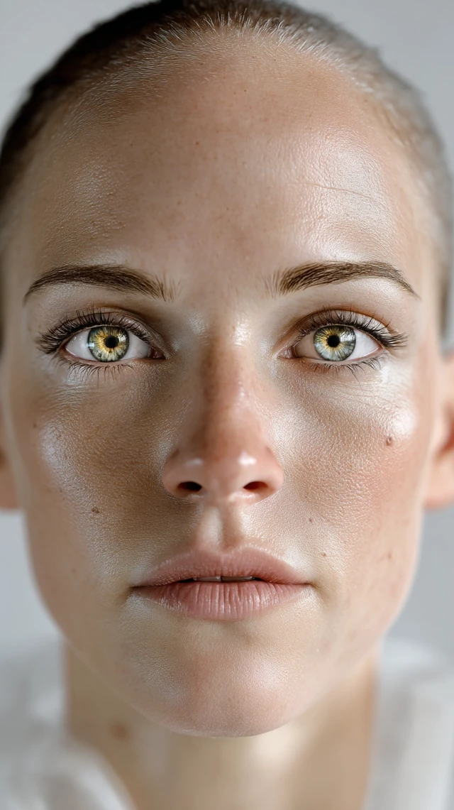 Woman Face No Makeup Hyper Realistic Portrait