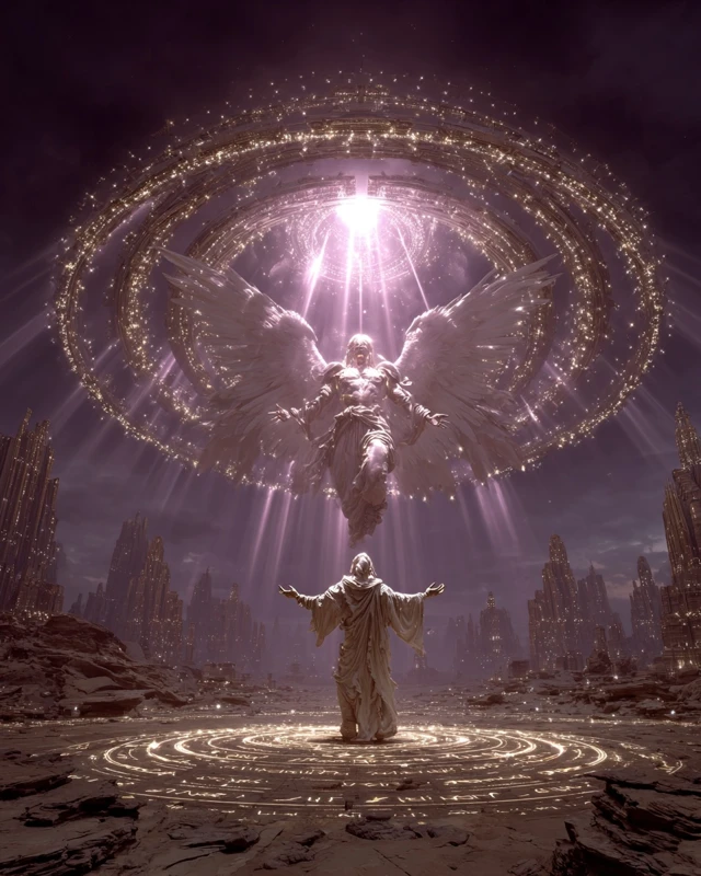 Biblically Accurate Angel Descending Digital Painting