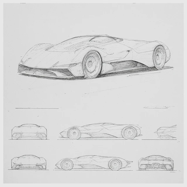 Aerodynamic Supercar Concept Sheet Syd Mead Design