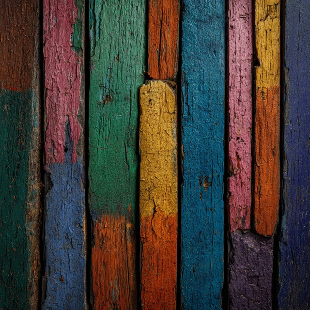 Distressed Wood Planks Multicolored Texture