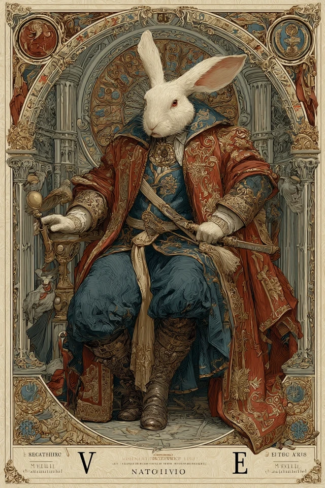 Illuminated Manuscript Rabbit King Art