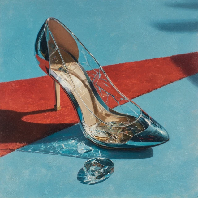 Cracked Glass Heel Painting from the 1970s