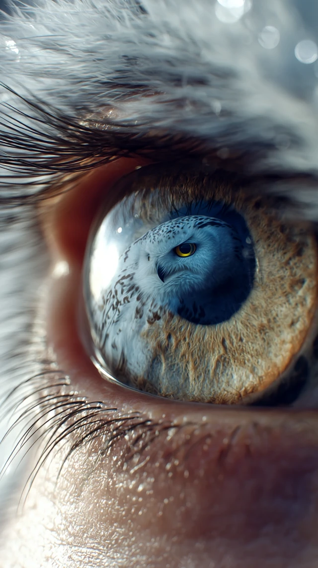 Owl Eye Hyperrealistic Close Up