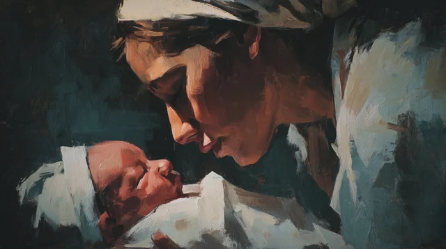 Mother and Child Painting A Tender Moment