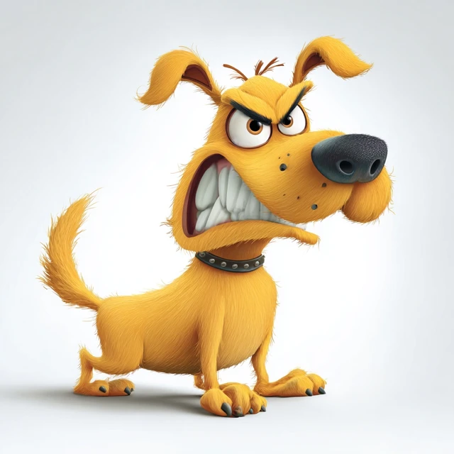 Angry Cartoon Dog Illustration Funny Grumpy Animal