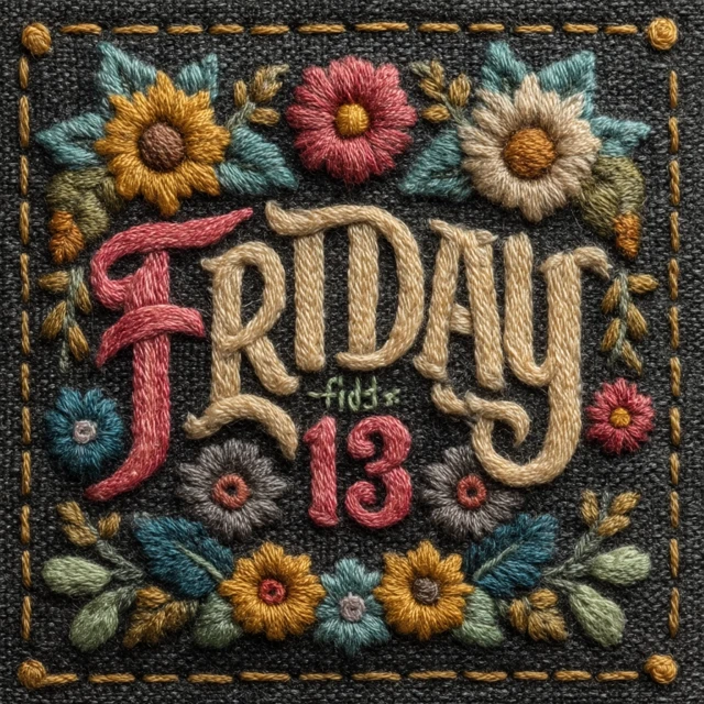 Friday the 13th Embroidered Event Advertisement
