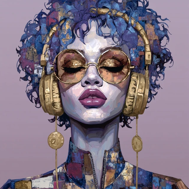 Afrofuturistic Pattern Gold and Dark Design